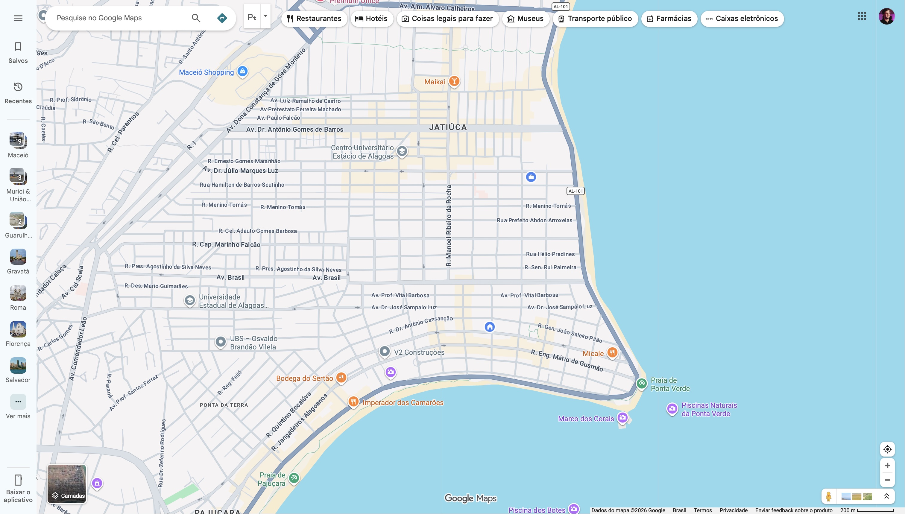 Mapa da obra com marcador